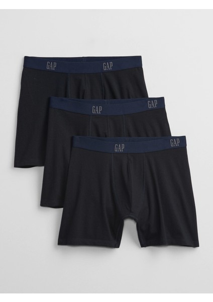 Erkek Lacivert Gap Logo 3'lü Boxer Seti