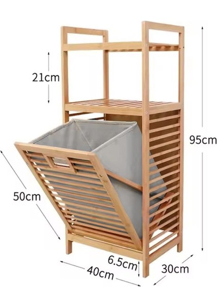 Bambu Kirli Sepetli 2 Rafli Çok Amaçlı Banyo Düzenleyici Çamaşır Sepeti Organizer indirimleri