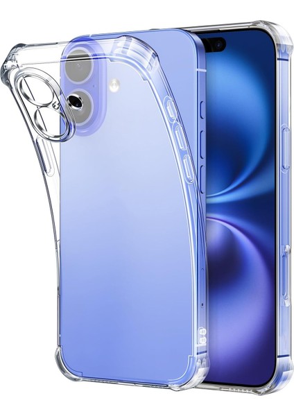 Apple iPhone 16 Kapak Kamera Korumalı Airbag Antishock Köşe Korumalı Şeffaf Silikon Kılıf