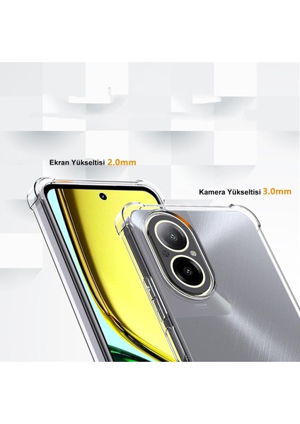 Realme C67 Kapak Kamera Korumalı Airbag Antishock Köşe Korumalı Şeffaf Silikon Kılıf fiyatları