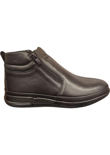 4832 Kaymaz Çift Fermuar Yumuşak Deri Erkek Bot