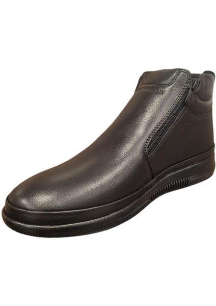4832 Kaymaz Çift Fermuar Yumuşak Deri Erkek Bot modelleri