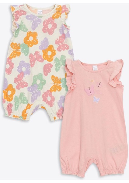 Lcw Baby Fırfırlı Kız Bebek Çıtçıtlı Tulum 2'li Takım