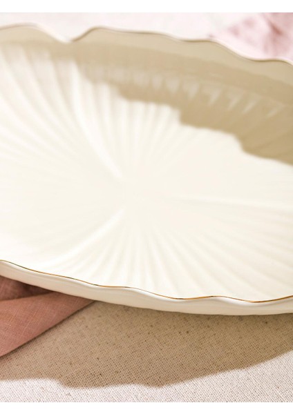 Desenli Porselen Kayık Tabak 30 cm fiyatları