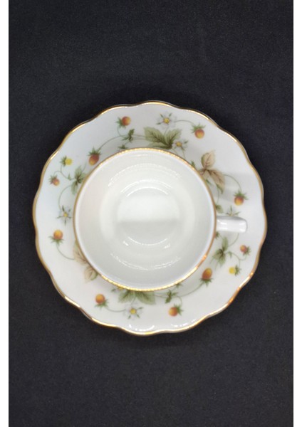 Çilek Kreması Fine China Vintage Duble Kahve Fincanı 2 Parça 180 ml modelleri