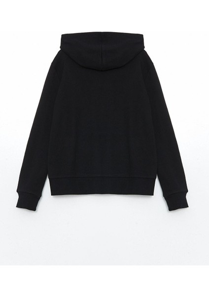 Kapüşonlu Kız Çocuk Fermuarlı Sweatshirt