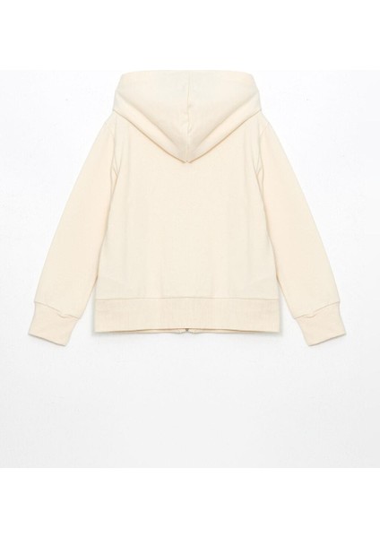 Kapüşonlu Kız Çocuk Fermuarlı Sweatshirt