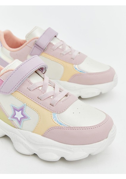 Lcw Steps Renk Bloklu Bağcık ve Cırt Cırtlı Kız Çocuk Spor Ayakkabı