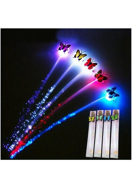 LED Fiber Optik Işıklı Kelebek Saç Klipsi 1 Adet fiyatları