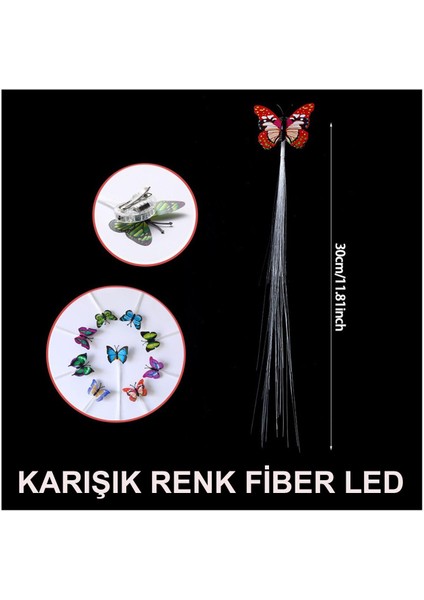 LED Fiber Optik Işıklı Kelebek Saç Klipsi 1 Adet fırsatları