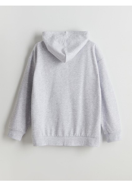 Kapüşonlu Kız Çocuk Fermuarlı Sweatshirt