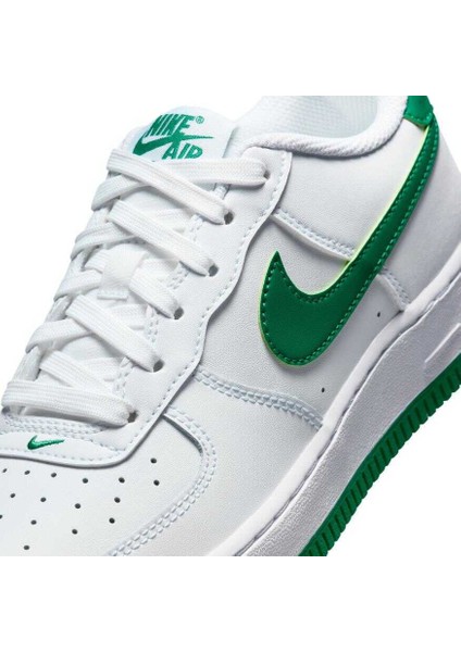 Air Force 1 SS25 (Gs) Unisex White Leather Shoes Beyaz Yeşil Deri Spor Ayakkabı FV5948-103 fırsatları