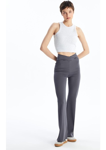 Beli Lastikli Ispanyol Paça Kadın Tayt Pantolon