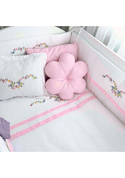 Park Yatak Bebek Uyku Seti Nevresim Takımı 70x110 Flower Pembe