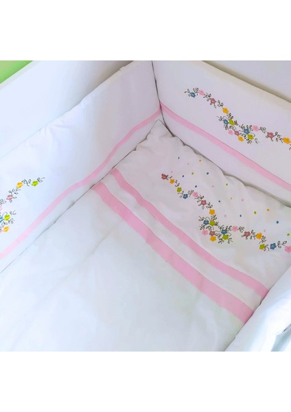 Park Yatak Bebek Uyku Seti Nevresim Takımı 70x110 Flower Pembe