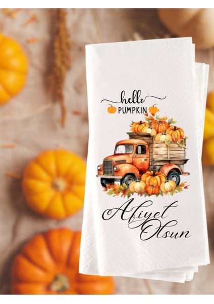 Balkabağı Temalı Afiyet Olsun Baskılı Peçete 20 Adet