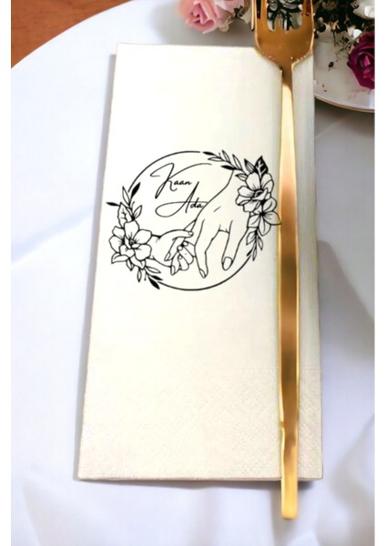 Kişiye Özel Söz, Nişan, Kına, Düğün Konsept Baskılı Sunum Peçetesi 20’li