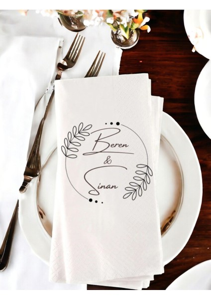 Kişiye Özel Sade Söz, Nişan, Düğün Temalı Baskılı Peçete 20’li