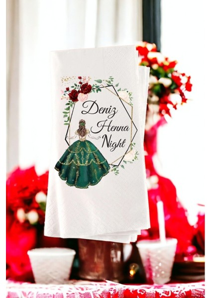 Kişiye Özel Söz, Nişan ve Kına Gecesi Baskılı Sunum Peçetesi 20’li