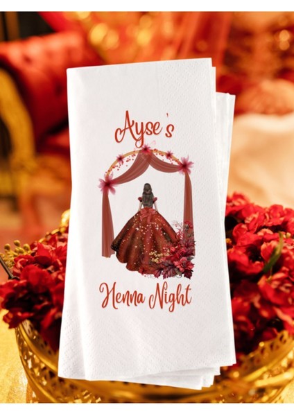 Kına Gecesi Henna Night Temalı Baskılı Peçete 20 Adet