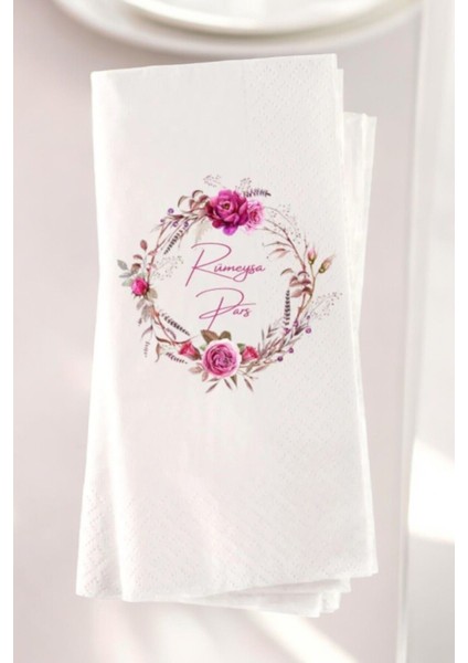 Kişiye Özel Söz, Nişan, Kına, Düğün Konsept Baskılı Sunum Peçetesi 20’li