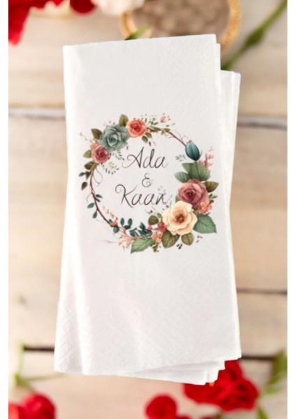 Kişiye Özel Söz, Nişan, Kına, Düğün Organizasyon Temalı Baskılı Peçete 20’li