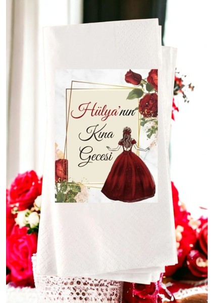 Kişiye Özel Söz, Nişan ve Kına Gecesi Baskılı Sunum Peçetesi 20’li