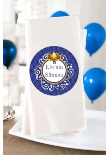 Kişiye Özel Sünnet Düğünü Temalı Baskılı Sunum Peçetesi 20’li