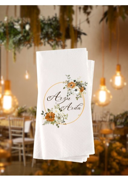 Söz Nişan Düğün Temalı Baskılı Peçete 20 Adet