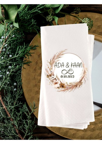 Söz Nişan Nikah Kişiye Özel Baskılı Konsept Peçete 20 Adet