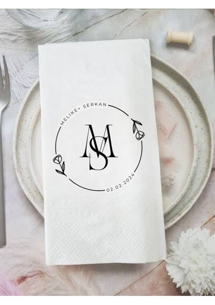 Sade,söz Nişan Düğün Temalı Baskılı Peçete 20 Adet