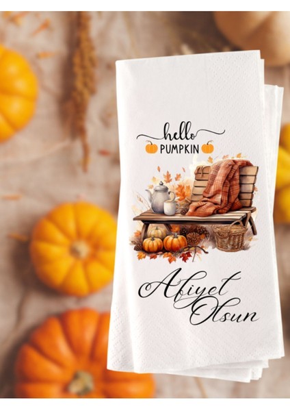 Balkabağı Temalı Afiyet Olsun Baskılı Peçete 20 Adet