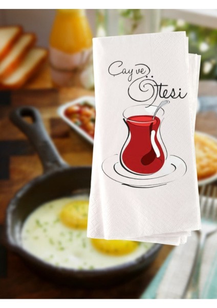 Çay Keyfi Temalı Baskılı Konuşan Peçete 20 Adet