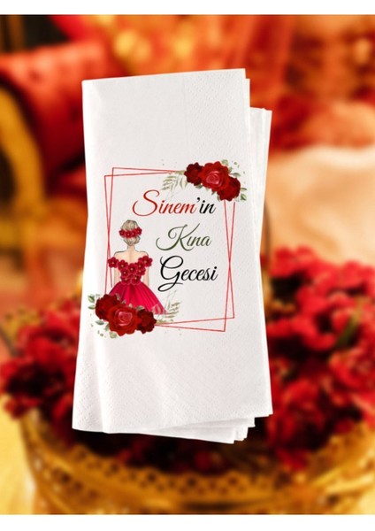 Söz ve Nişan Kına Gecesi Baskılı Sunum Peçetesi 20 Adet