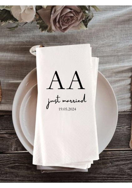 Kişiye Özel Sade Söz Nişan Kına Gecesi Düğün Baskılı Peçete 20 Adet