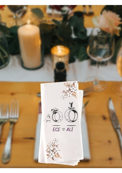 Söz Nişan Kına Düğün Konsept Baskılı Peçete