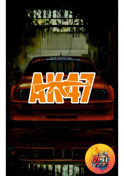 Mti Creative AK47 Sticker Yazı Jdm Araba-Motosiklet Cam Etiket Sticker-Hologram Sticker