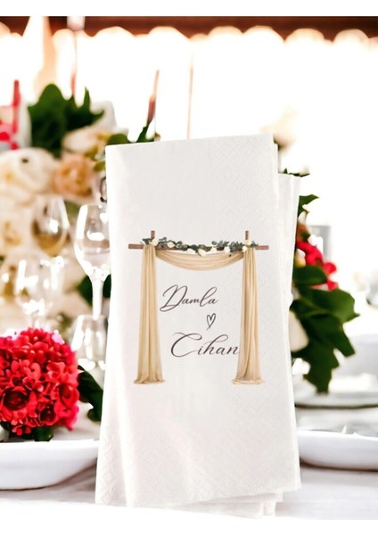 Kişiye Özel Sade Söz, Nişan, Düğün Temalı Baskılı Peçete 20’li