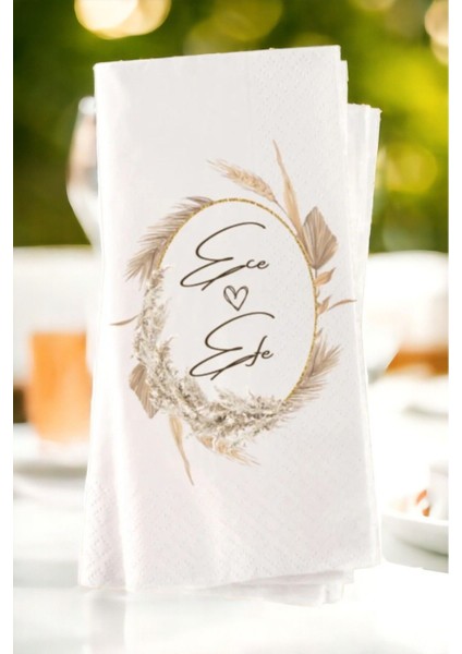 Kişiye Özel Söz, Nişan, Kına, Düğün Konsept Baskılı Sunum Peçetesi 20’li