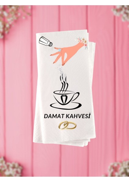 Damat Kahvesi Baskılı Konsept Peçete