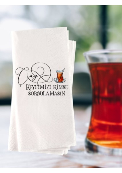 Çay Temalı Esprili Yazı Baskılı Konuşan Peçete 20 Adet