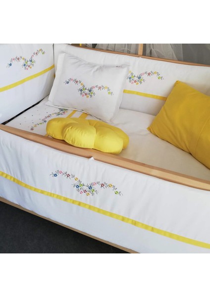 Park Yatak Bebek Uyku Seti Nevresim Takımı 70x110 Flower Sarı