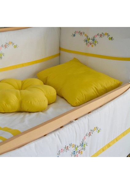 Bebek Uyku Seti Nevresim Takımı 80x130 Flower Sarı fırsatları