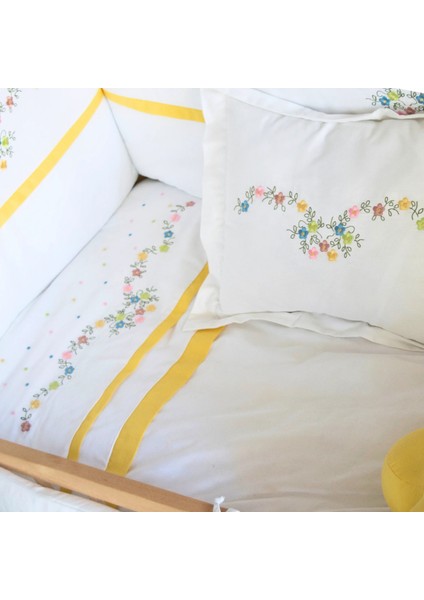 Bebek Uyku Seti Nevresim Takımı 80x130 Flower Sarı indirimleri