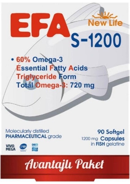 New Life Efa S-1200 Omega 3 90 Kapsül