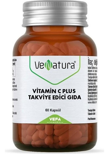 Venatura Vitamin C Plus Takviye Edici 60 Kapsül