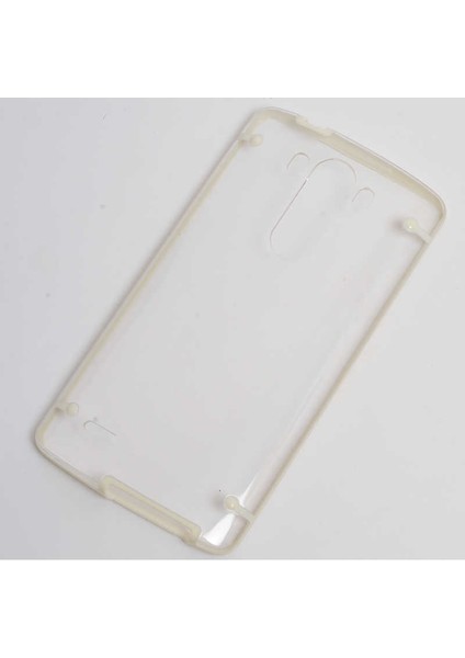 Lg G3 Kılıf Kenarları Renkli Şeffaf Sert 4 Noktalı Kapak