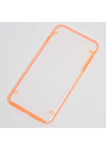 Apple iPhone 6 Plus Kılıf Kenarları Renkli Şeffaf Sert 4 Noktalı Kapak