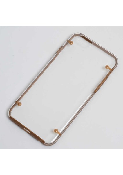 Apple iPhone 6 Kılıf Kenarları Renkli Şeffaf Sert 4 Noktalı Kapak