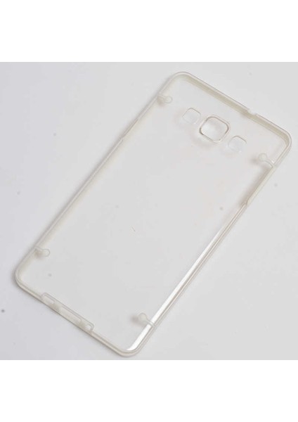 Galaxy A7 Kılıf Kenarları Renkli Şeffaf Sert 4 Noktalı Kapak